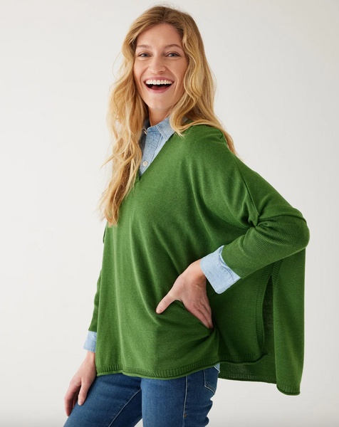 Catalina V-Neck Sweater -- Emerald Green