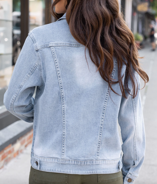 Boyfriend Denim Jacket -- Mid-Wash