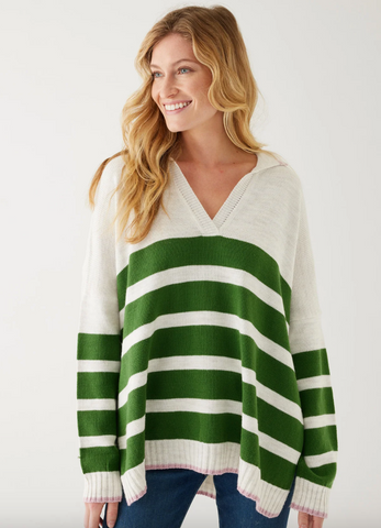 Marina Sweater -- Sea Salt/Green
