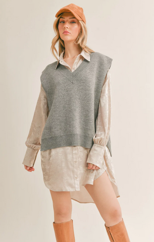 Val Sweater Vest -- Heather Gray
