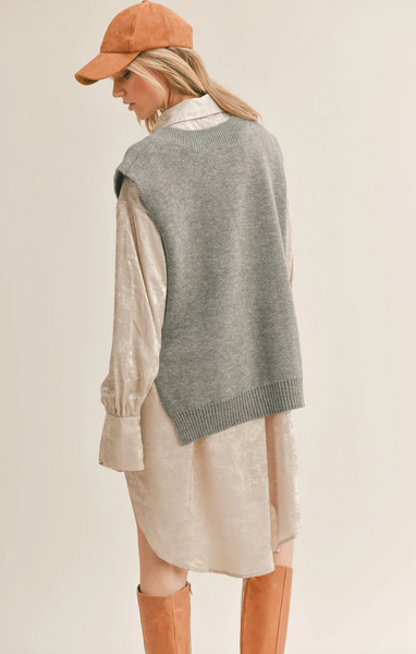 Val Sweater Vest -- Heather Gray