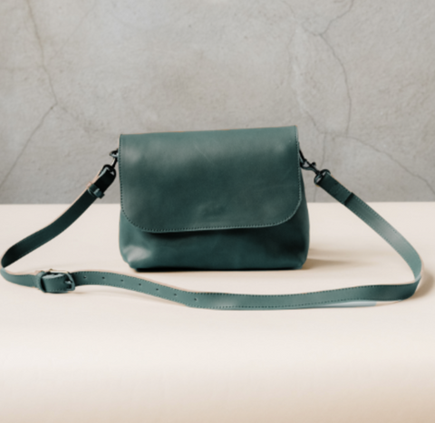 Monique Leather Wallet Bag Belt Slate Grey