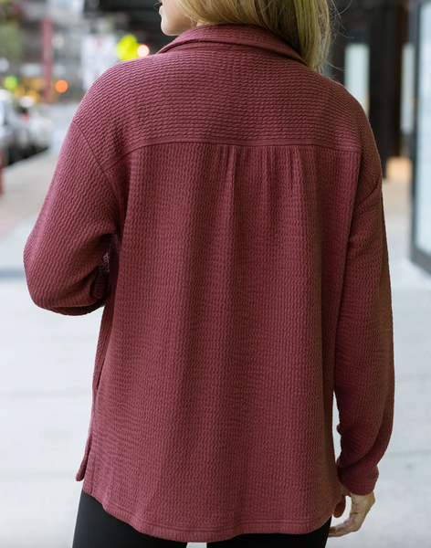 Luxe Ribbed Shacket -- Spanish Wine
