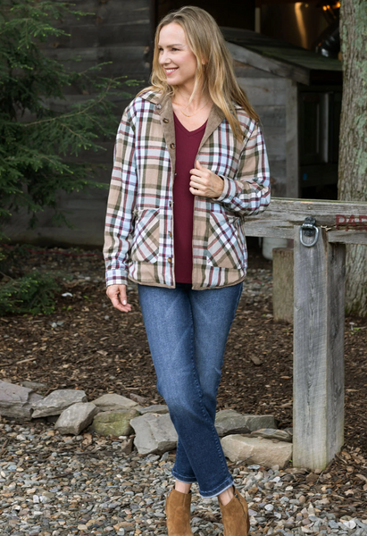 Ribbed Long Sleeve Top -- Wine