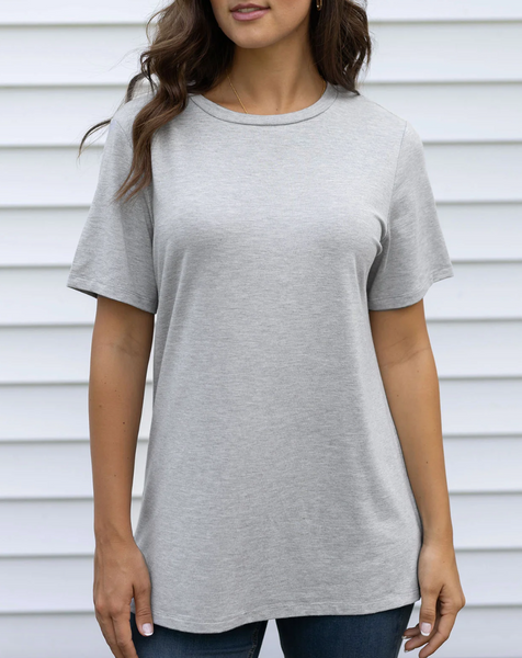 Girlfriend Fit Tee -- Gray
