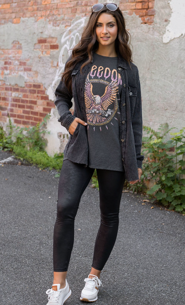 Boyfriend Shacket -- Washed Black