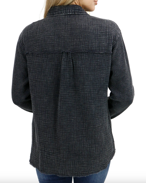 Boyfriend Shacket -- Washed Black