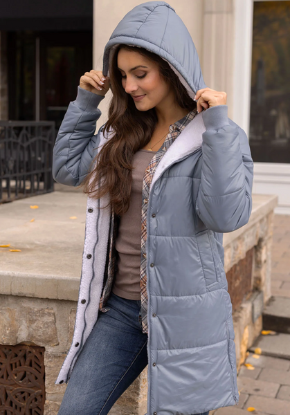 Hooded Puffer Jacket -- Mist