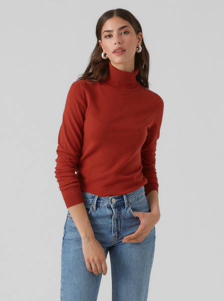 Elevate Turtleneck -- Red Ochre
