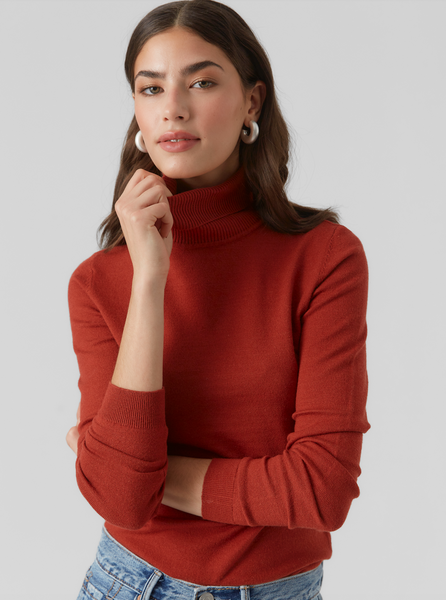 Elevate Turtleneck -- Red Ochre