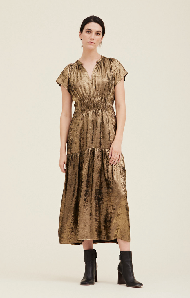 Lagoon Dress -- Gold Black