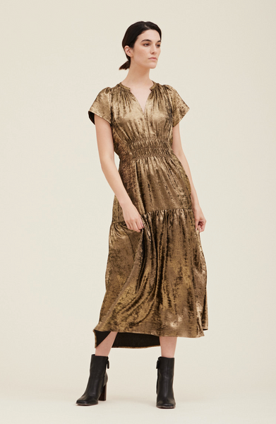 Lagoon Dress -- Gold Black