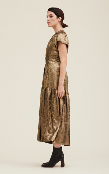 Lagoon Dress -- Gold Black