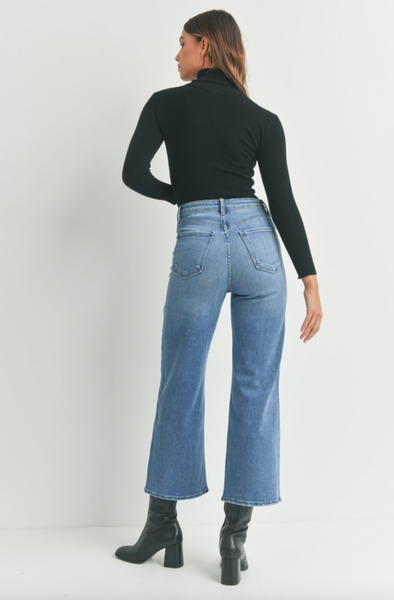 High Rise Cargo Pocket Jeans -- Medium