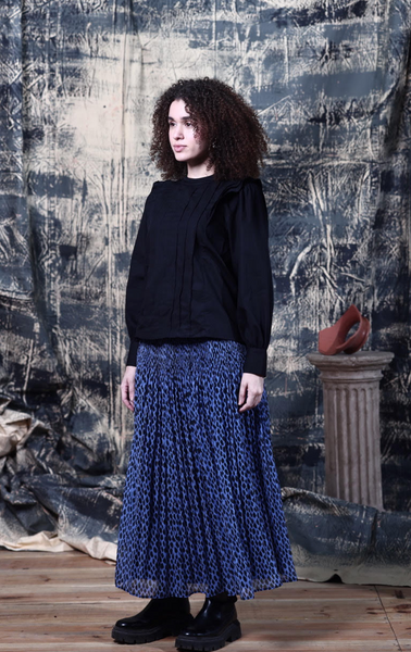 Ellie Skirt -- Blue Leopard