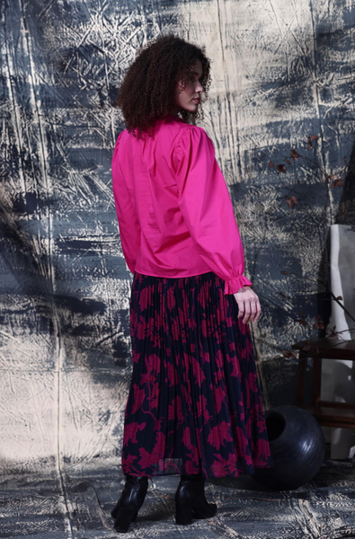 Ellie Skirt -- Magenta Peonies