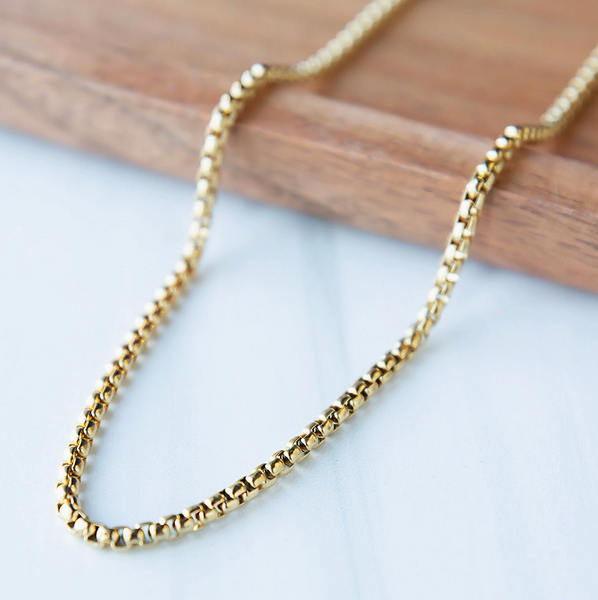 Gilded Gold Necklace - 24" Box Chain