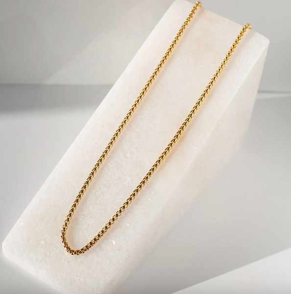 Gilded Gold Necklace - 24" Box Chain