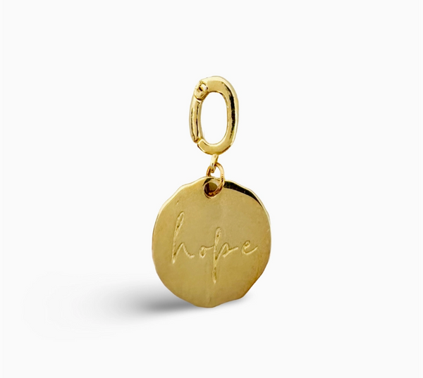 Hope Morse Code Gold Charm