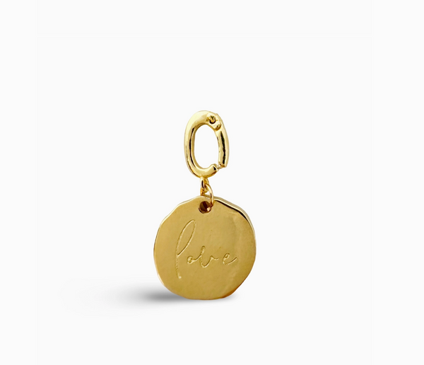 Love Morse Code Gold Charm
