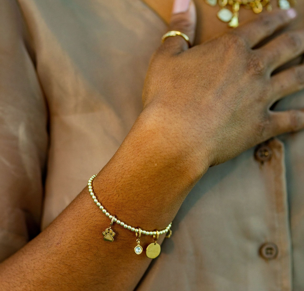 Love Morse Code Gold Charm