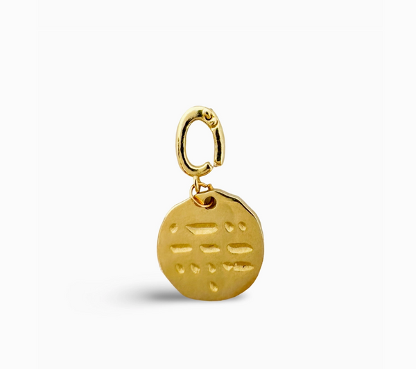 Mother Morse Code Gold Charm
