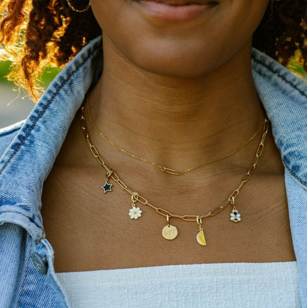 Mother Morse Code Gold Charm