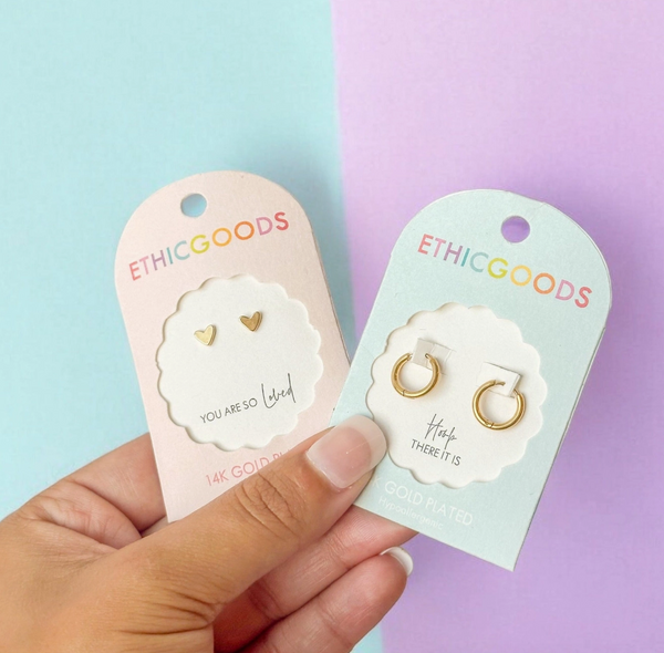 Gold Hearts Tiny Stud Kids Earrings