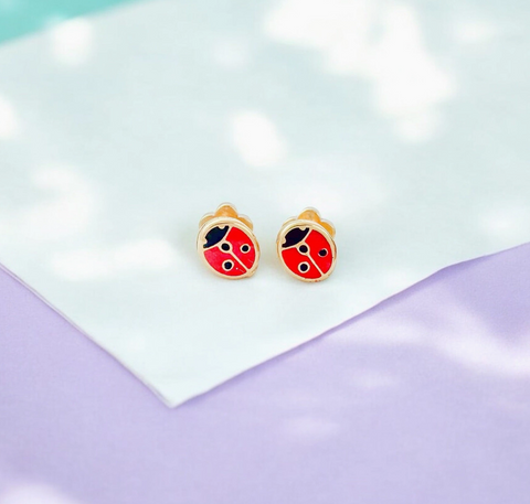 Ladybug Tiny Stud Kids Earrings