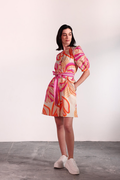 Skyla Dress -- Outline Palms