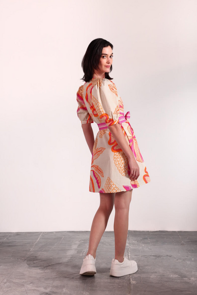 Skyla Dress -- Outline Palms