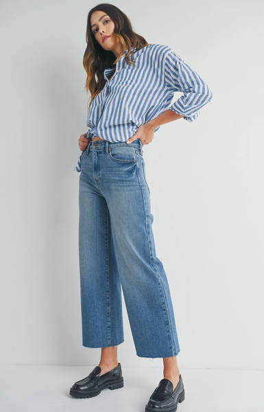 Scissor Cut Wide Leg Jeans -- Medium Wash