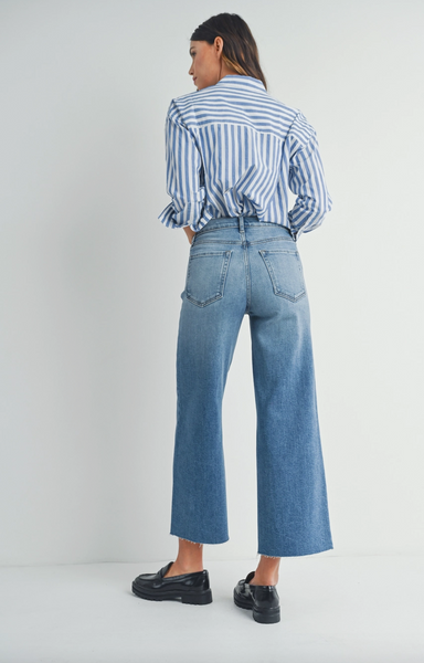 Scissor Cut Wide Leg Jeans -- Medium Wash