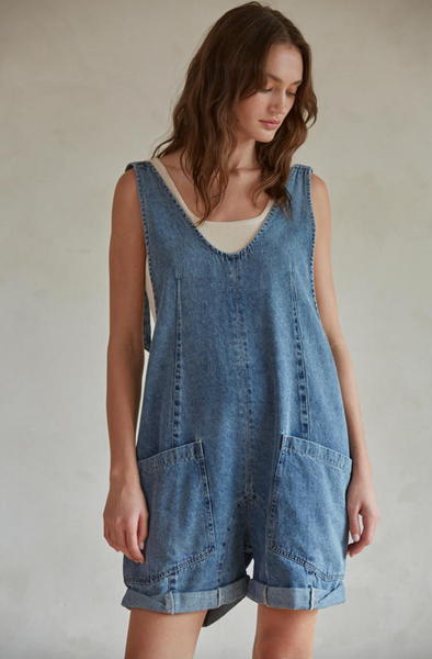 Farren Overalls Romper -- Denim