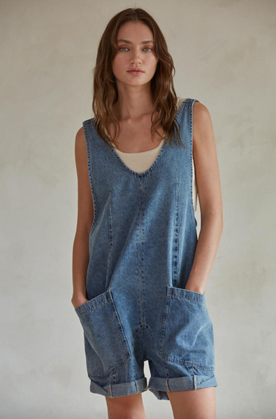 Farren Overalls Romper -- Denim