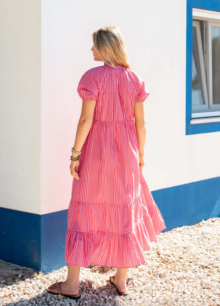 Birdie Dress -- Poppy Stripe
