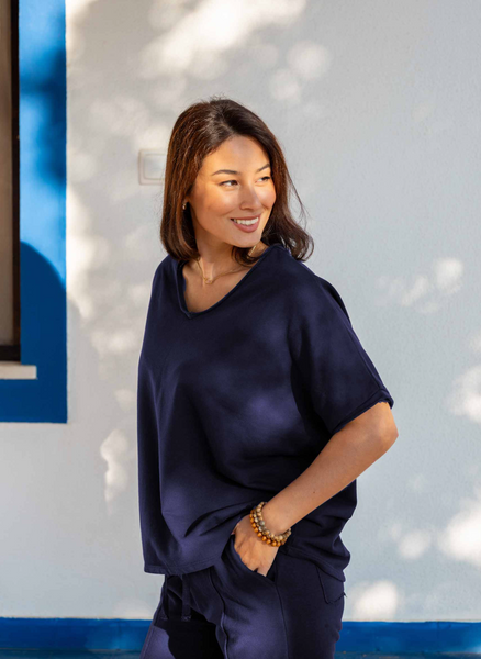 Frenchie Top -- Navy