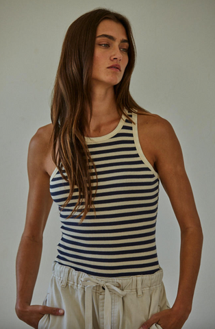 Deuce Tank -- Cream Navy
