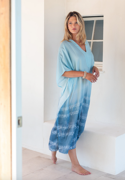 Palm Springs Kaftan -- Shoreline Blue