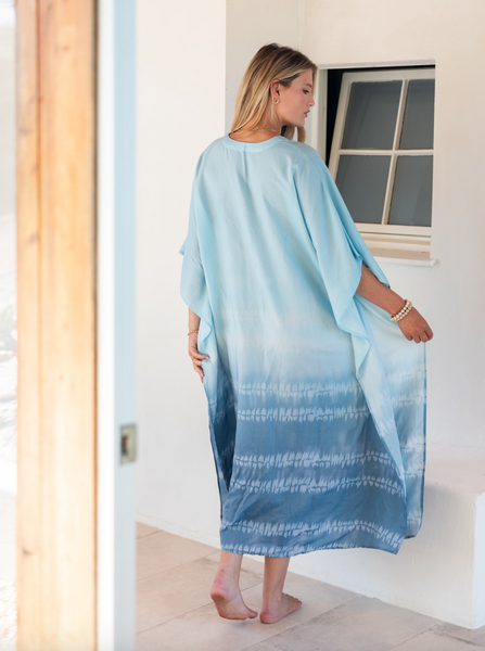 Palm Springs Kaftan -- Shoreline Blue