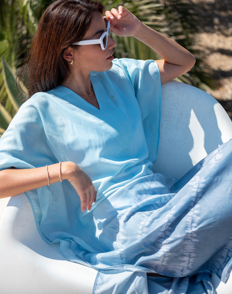 Palm Springs Kaftan -- Shoreline Blue
