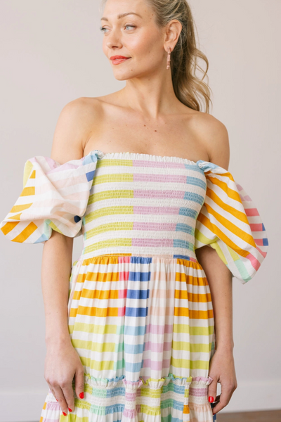 Tula Dress -- Colorful Stripes