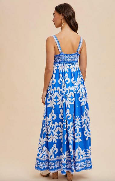 Resort Border Dress -- Santorini