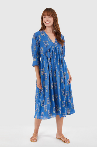 Ingrid Dress -- Cornflower Mughal