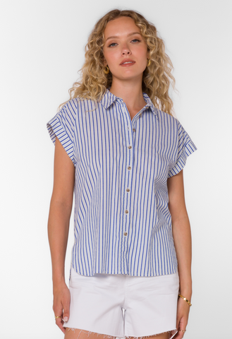 Ilene Top -- Blue Stripe