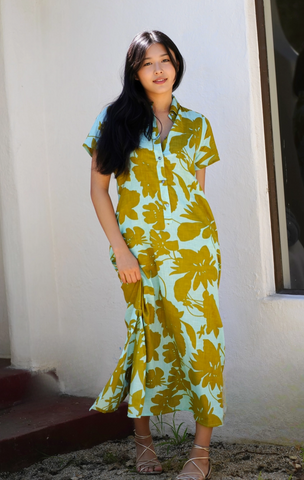 Carrie Dress -- Turquoise Olive