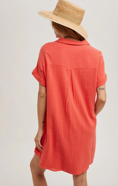 Paris Dress -- Coral