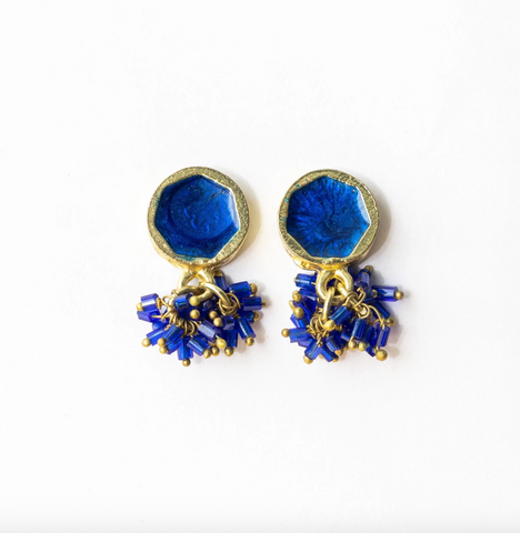 Kimberly Enamel Earring - Royal Blue
