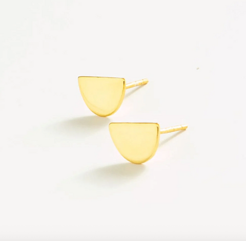 Alice Half Circle Post Earrings 18k Gold