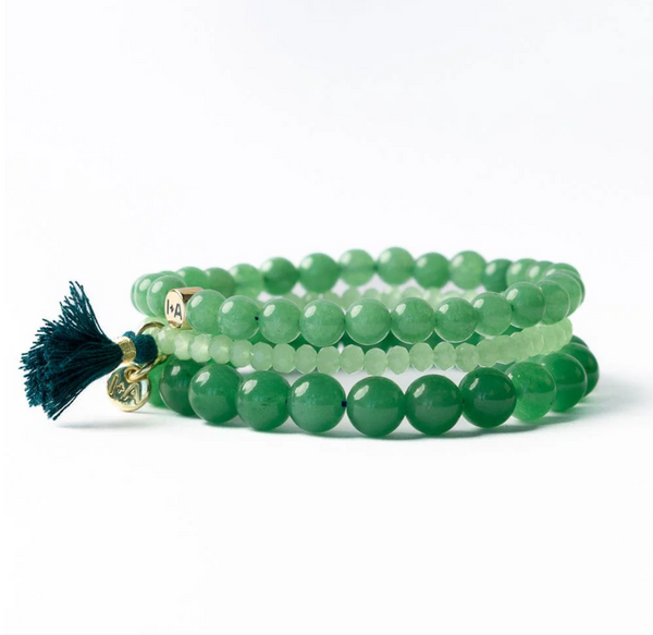Addison Set Of 3 Stretch Bracelets - Jade Green